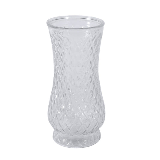 21cm Clear Textured Vase