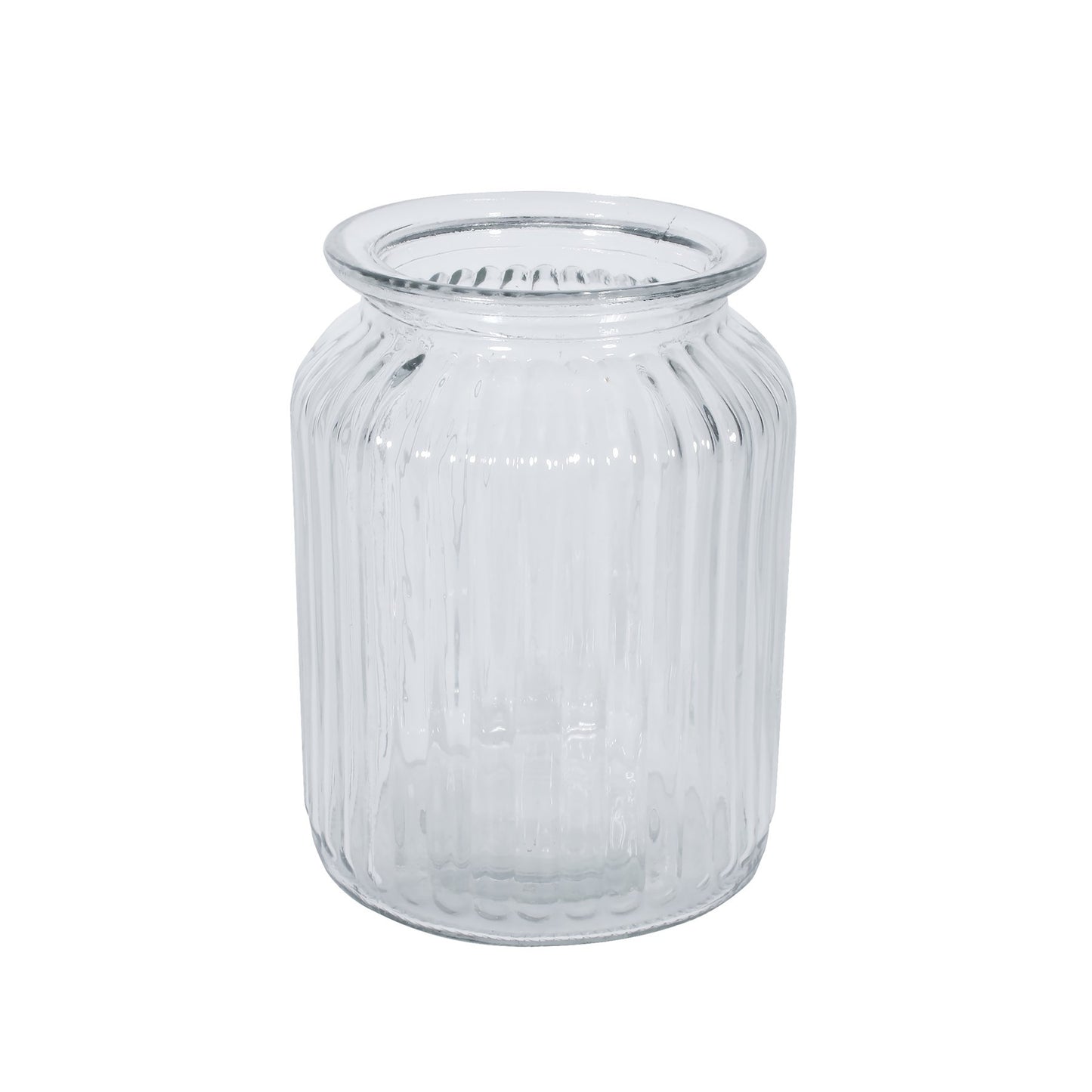 Ribbed Glass Vase (14.5cm x 11cm)