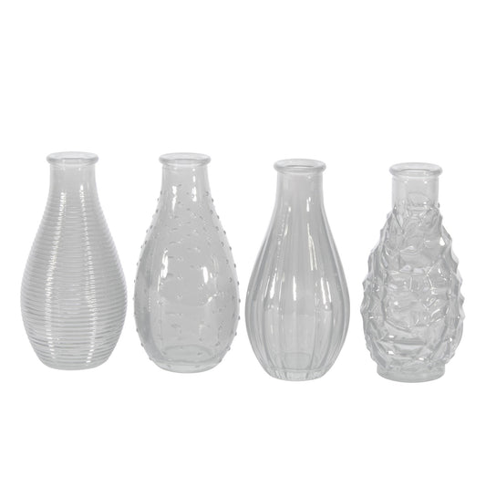 Clear Vintage Bud Vase (Assorted) -14cm  x 7cm