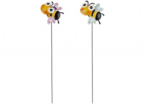 Metal Happy Bee Stake (Assorted Product)