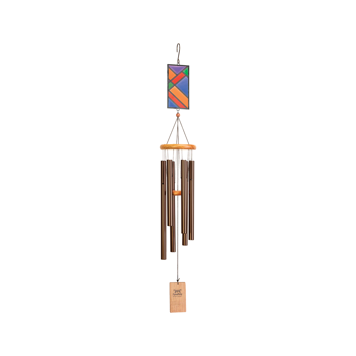 Bronze Wind Chime with Stained Glass (86cm)