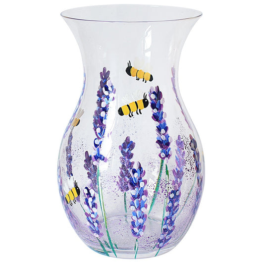 Bees &amp; Lavender Hand Painted Vase