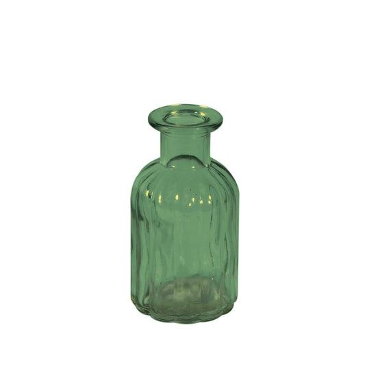 Green Flora Bottle Glass Vase (10.5cm)