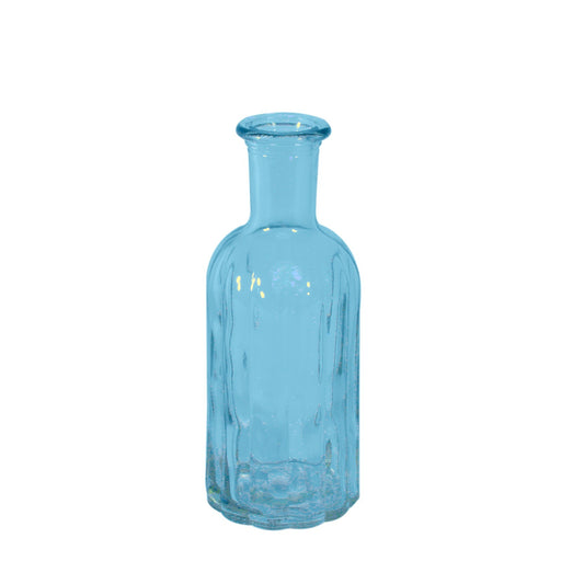 Blue Flora Bottle Glass Vase (13.7cm)