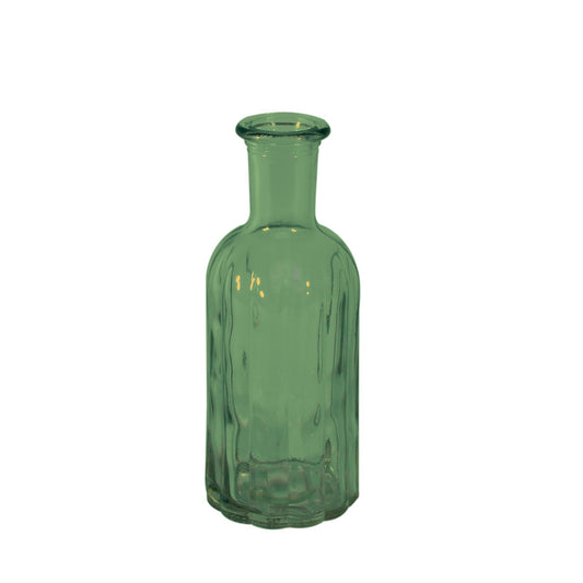 Green Flora Bottle Glass Vase (13.7cm)