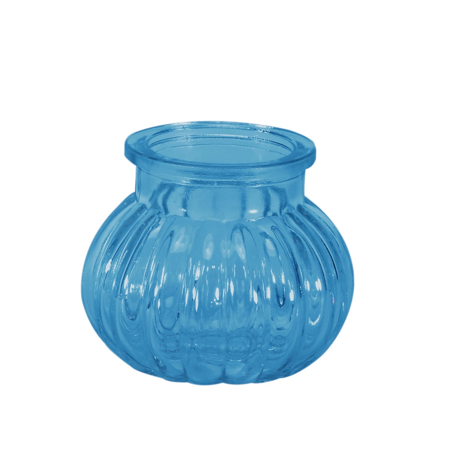 Blue Veneto Bubble Glass Jar Vase (7.5cm)