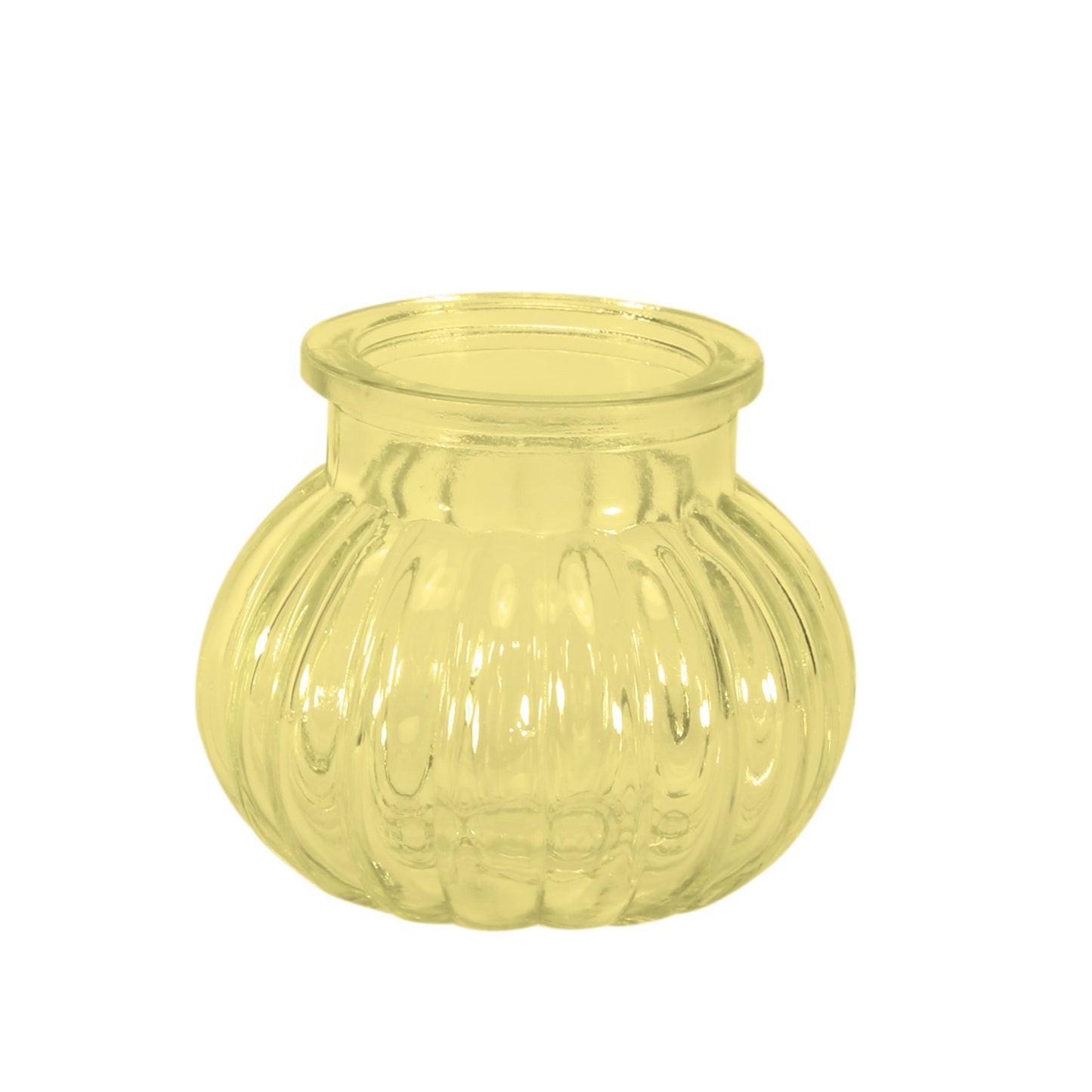 Yellow Veneto Bubble Glass Jar Vase (7.5cm)