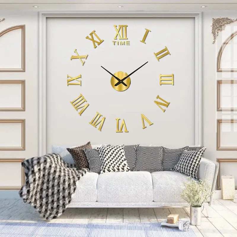 3D Acrylic Digital Wall Clock Roman Numerals Design