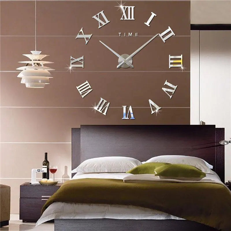 3D Acrylic Digital Wall Clock Roman Numerals Design