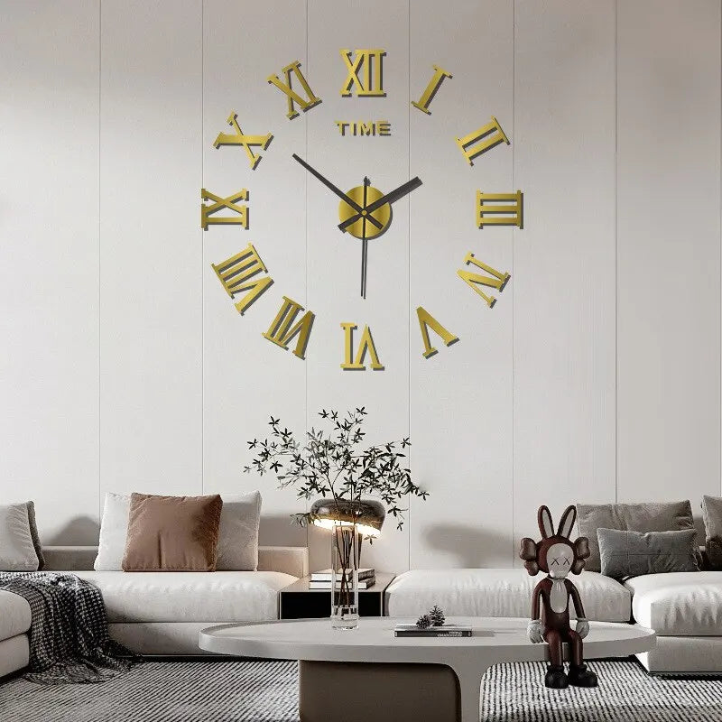 3D Acrylic Digital Wall Clock Roman Numerals Design