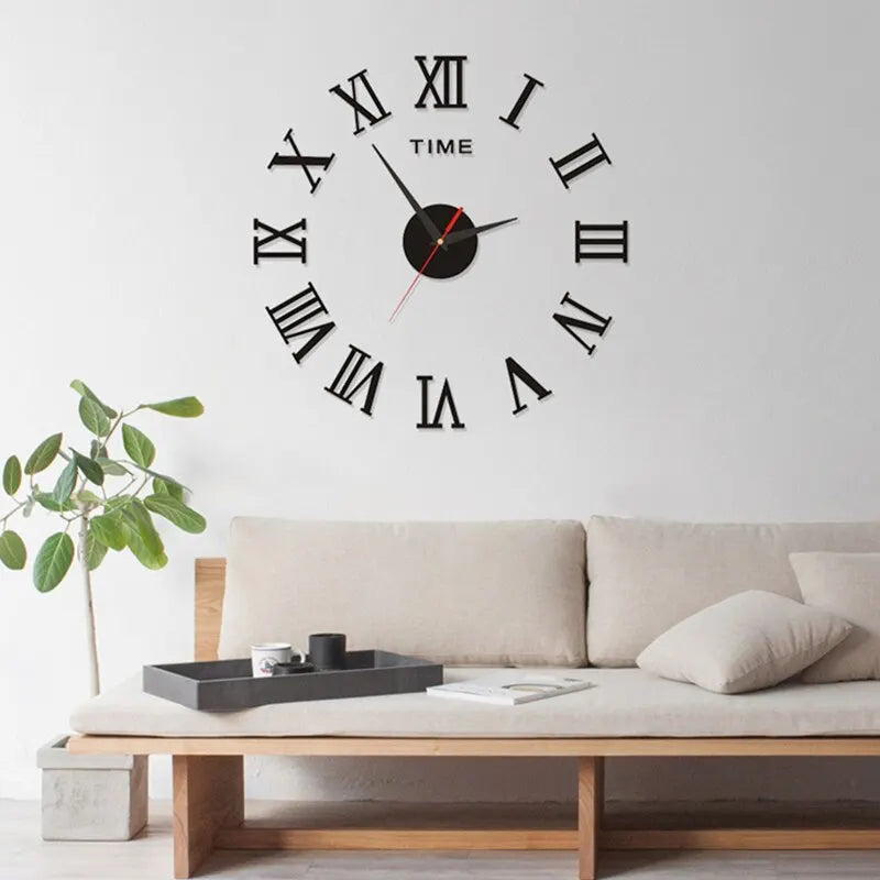 3D Acrylic Digital Wall Clock Roman Numerals Design